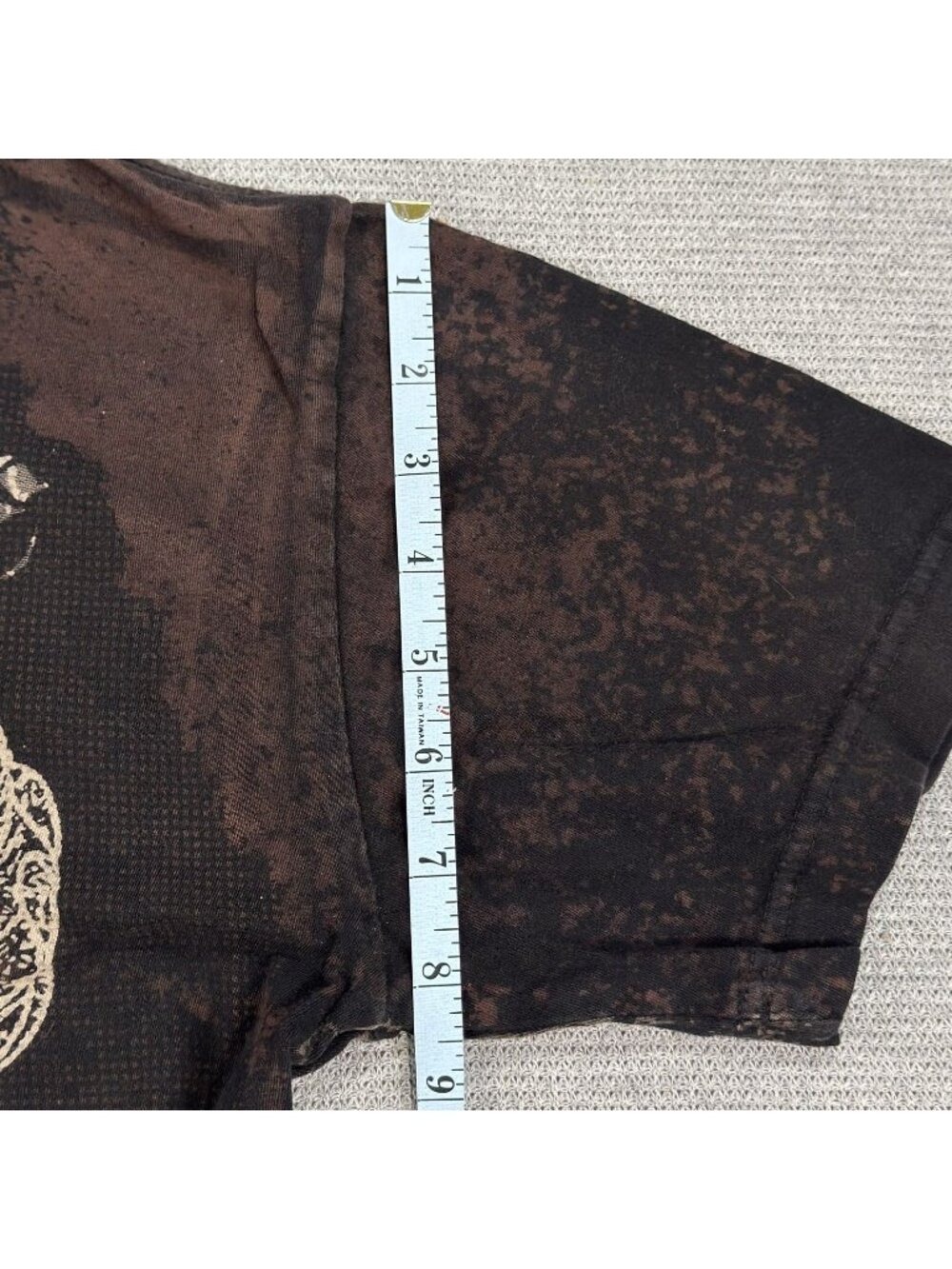 Archaic By Affliction Distressed Graphic T-Shirt Mens Lg Black/Brown Acid Wash - Picture 12 of 13